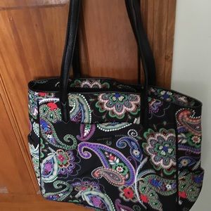 Vera Bradley black paisley tote purse